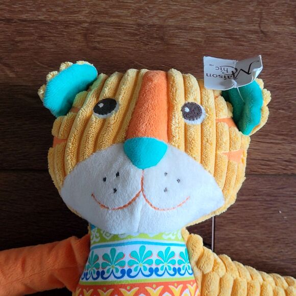 Maison Chic Plush Tiger Soft Corduroy Long Legged Lovey Stuffed Animal Toy 20" - Picture 5 of 10